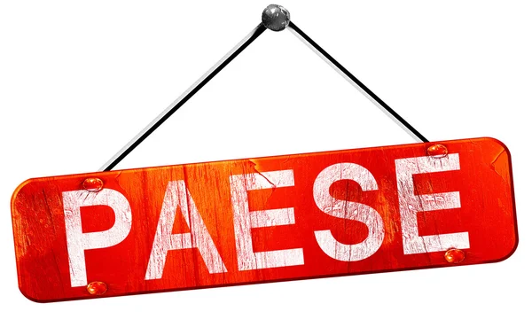 Paese, 3d render, işareti asılı kırmızı