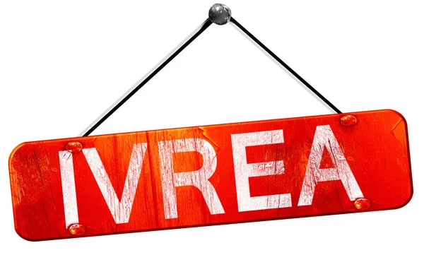 Ivrea, 3d render, işareti asılı kırmızı