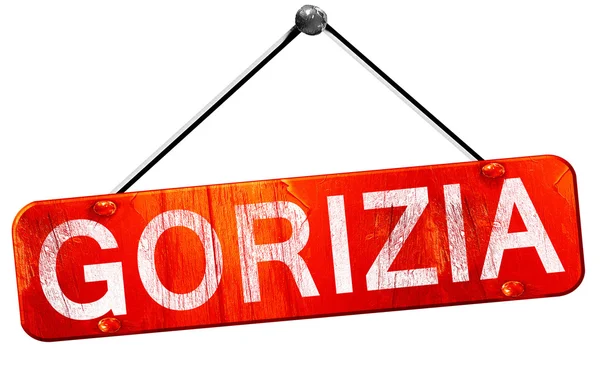 Gorizia, 3d render, işareti asılı kırmızı