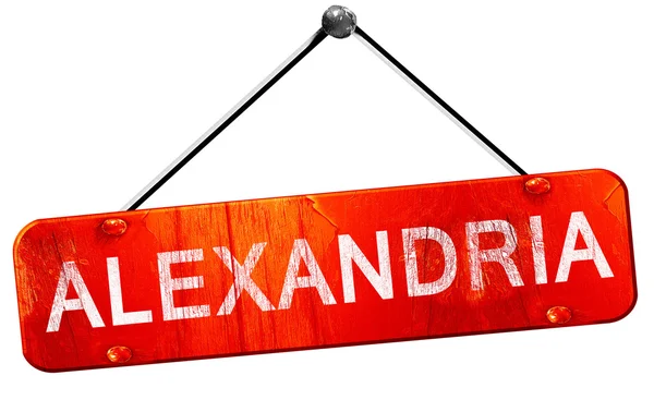 亚历山德里亚，3d 渲染，一个红色的挂的牌子 — 图库照片