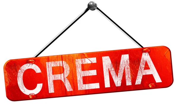 Crema, 3d render, işareti asılı kırmızı