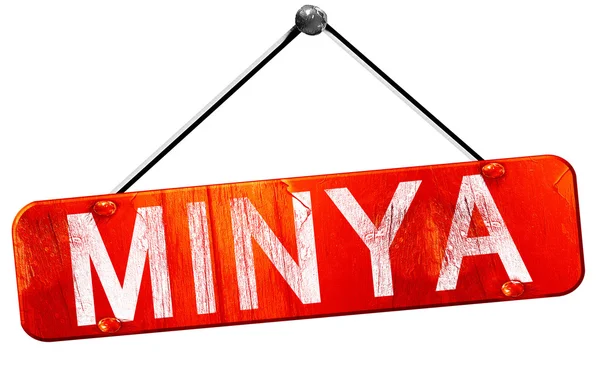 Minya, 3d render, işareti asılı kırmızı
