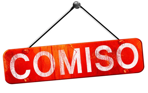 Comiso, 3d render, işareti asılı kırmızı