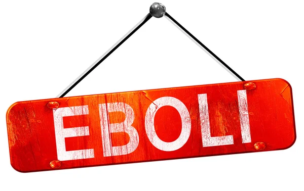 Eboli, 3D rendering, a red hanging sign — Stock Photo, Image