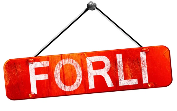 Forli, 3D rendering, a red hanging sign