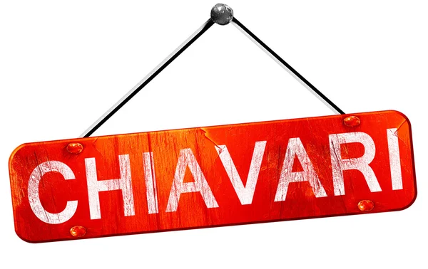 Chiavari, 3D rendering, a red hanging sign