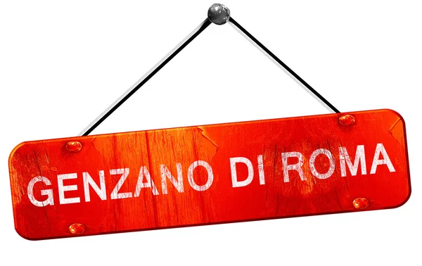 Genzano di roma, 3D-Darstellung, ein rotes Hängeschild — Stockfoto