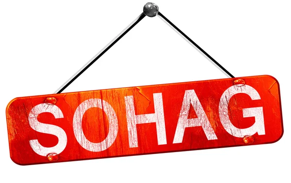 ' da, 3d render, işareti asılı kırmızı