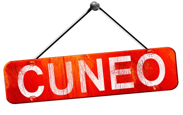 Cuneo, 3d render, işareti asılı kırmızı