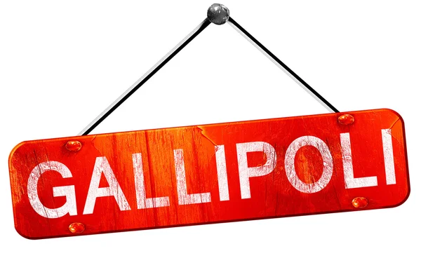 Gallipoli, 3D rendering, a red hanging sign