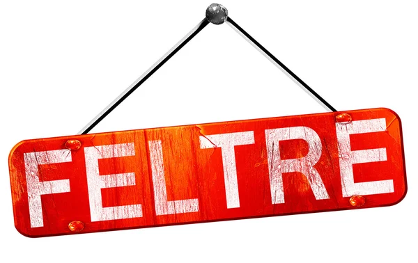 Feltre, 3d render, işareti asılı kırmızı