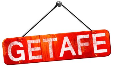 Getafe, 3d render, işareti asılı kırmızı