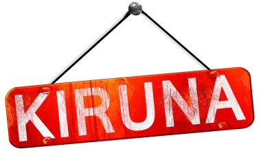 Kiruna, 3d render, işareti asılı kırmızı