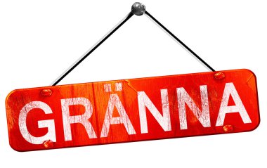 Granna, 3d render, işareti asılı kırmızı