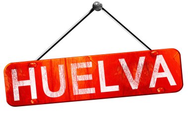 Huelva, 3d render, işareti asılı kırmızı