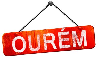 OUREM, 3d render, işareti asılı kırmızı