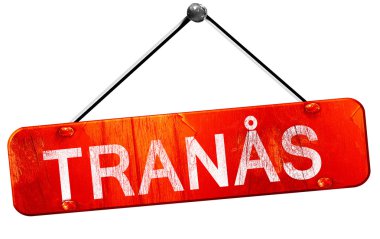 Tranas, 3D rendering, a red hanging sign