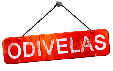 Odivelas, 3d render, işareti asılı kırmızı