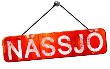 Nassjo, 3d render, işareti asılı kırmızı