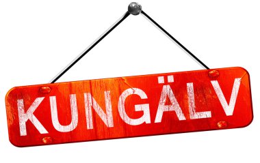 Kungalv, 3d render, işareti asılı kırmızı