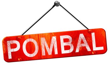 Pombal, 3d render, işareti asılı kırmızı