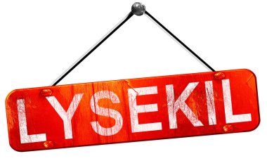 Lysekil, 3d render, işareti asılı kırmızı