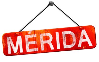 Merida, 3d render, işareti asılı kırmızı