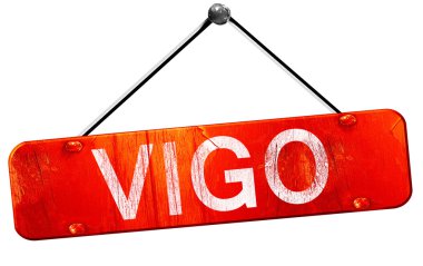 Vigo, 3d render, işareti asılı kırmızı
