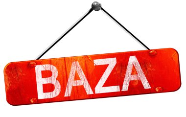 Baza, 3d render, işareti asılı kırmızı