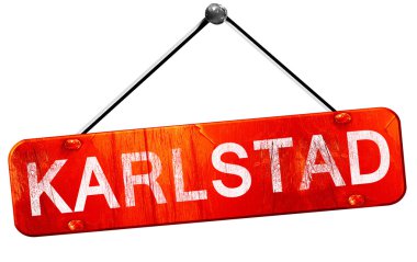 Karlstad, 3d render, işareti asılı kırmızı
