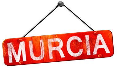 Murcia, 3d render, işareti asılı kırmızı