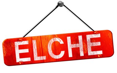 Elche, 3d render, işareti asılı kırmızı