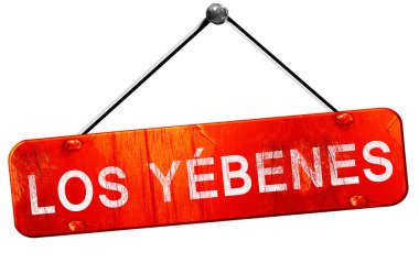Los yebenes, 3d render, işareti asılı kırmızı