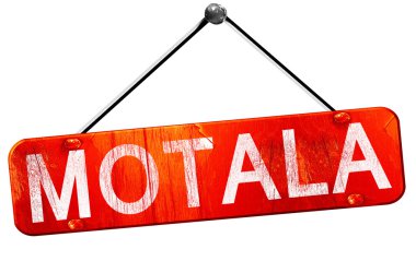 Motala, 3d render, işareti asılı kırmızı