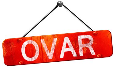 Ovar, 3d render, işareti asılı kırmızı