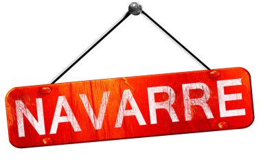 Navarre, 3d render, işareti asılı kırmızı