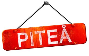 Pitea, 3d render, işareti asılı kırmızı