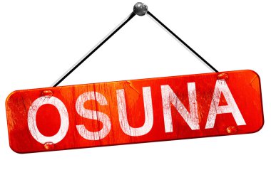 Osuna, 3d render, işareti asılı kırmızı