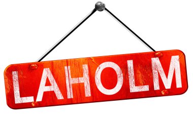 Laholm, 3d render, işareti asılı kırmızı