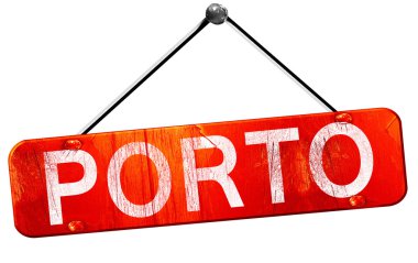 Porto, 3d render, işareti asılı kırmızı