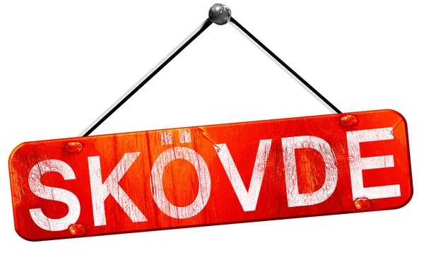 Skovde, 3d render, işareti asılı kırmızı