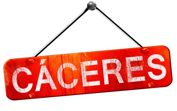 Caceres, 3d render, işareti asılı kırmızı