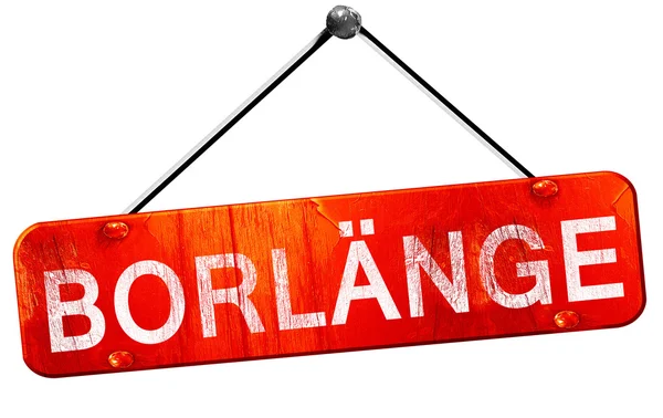 Borlange, representación 3D, un cartel colgante rojo —  Fotos de Stock