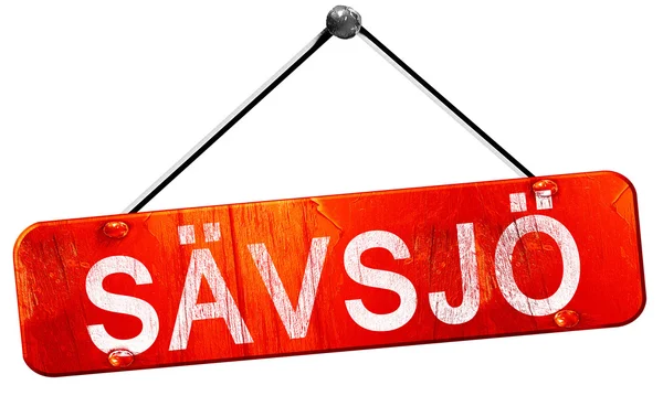 Savsjo, 3d render, işareti asılı kırmızı