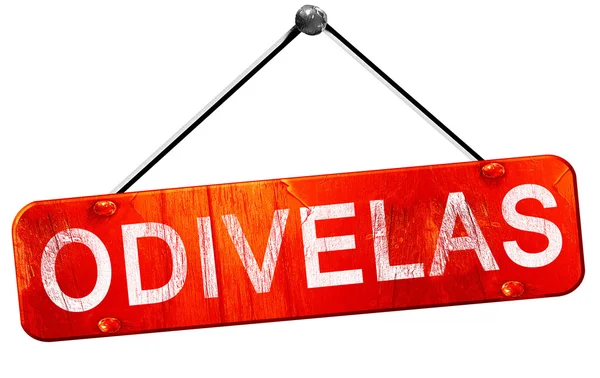 Odivelas, 3d render, işareti asılı kırmızı