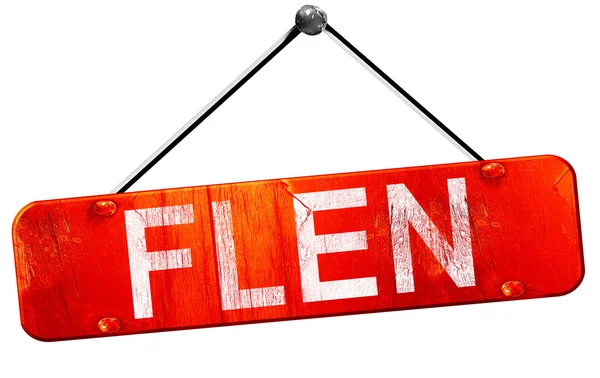 Flen, 3d render, işareti asılı kırmızı