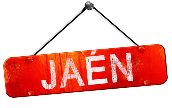 Jaen, 3d render, işareti asılı kırmızı