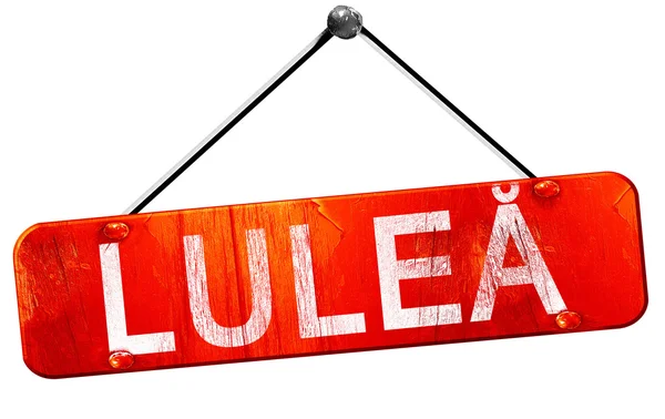 Lulea, 3d render, işareti asılı kırmızı