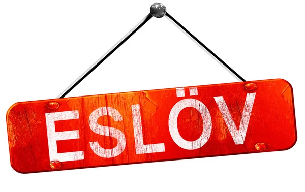 Eslov, 3d render, işareti asılı kırmızı