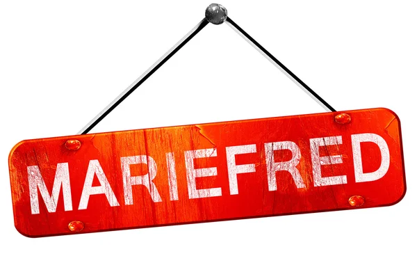 Mariefred, 3d render, işareti asılı kırmızı